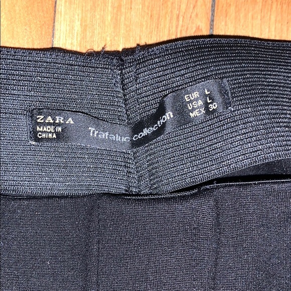 Zara Trafaluc Collection Black Pants w/faux leath - Picture 3 of 6